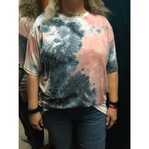 NEW SHE + SKY boxy t-shirt in rose/navy